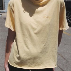 Brandy Melville Aleena honey embroidered top